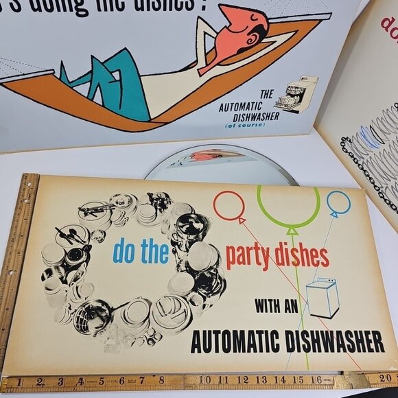 Vintage Advertising Signs 1950s - Buy A Dishwasher - Picture 2 of 15